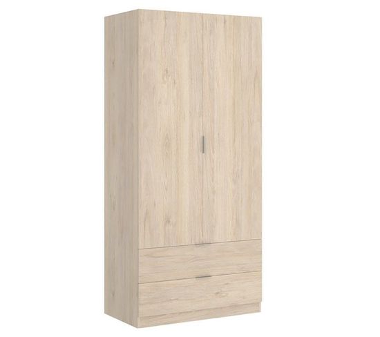 Armoire Placard Meuble De Rangement Coloris Naturel - Longueur 81 X Hauteur 184 X Profondeur 52 Cm