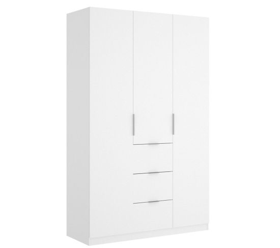 Armoire Placard Meuble De Rangement coloris blanc Brillant - l. 135 X P. 52 X H. 204 Cm