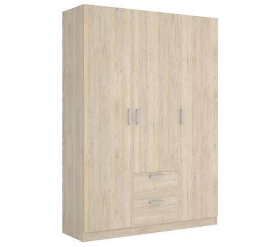 Armoire Placard Meuble De Rangement coloris naturel - longueur 150 X Profondeur 52 X Hauteur 215 Cm