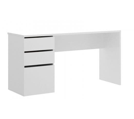 Bureau Réversible coloris blanc Brillant - longueur 139 X Profondeur 60 X Hauteur 75 Cm