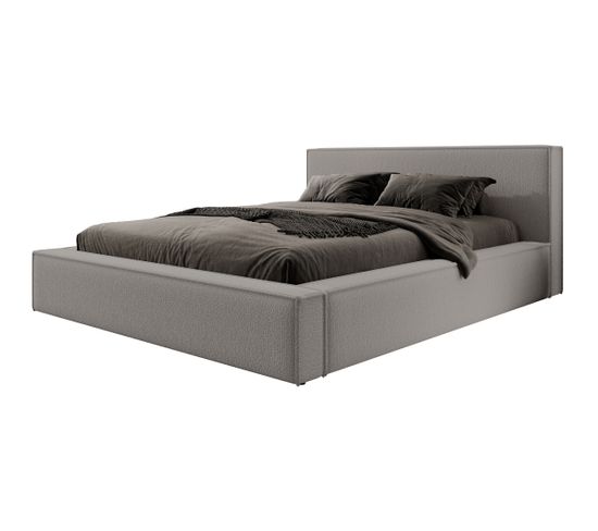 Lit Double Capitonné 140 Cm Bocalio Gris Foncé