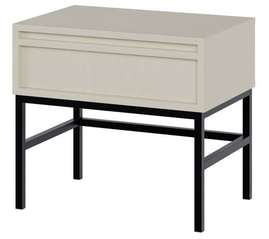 Table De Chevet Avec Tiroir Et Cadre 50 Cm Evo Crème