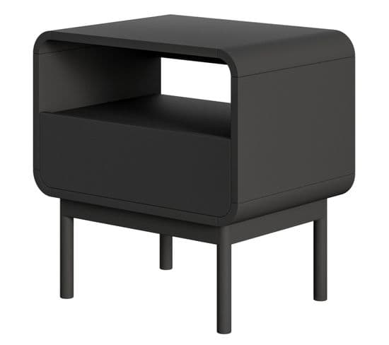 Table De Chevet Avec Tiroir 54 Cm Oro Noir