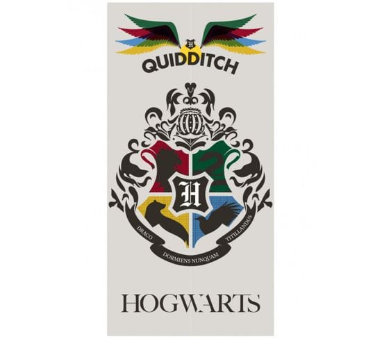 Serviette De Bain Harry Potter Quidditch Poudlard - 140 Cm X 70 Cm
