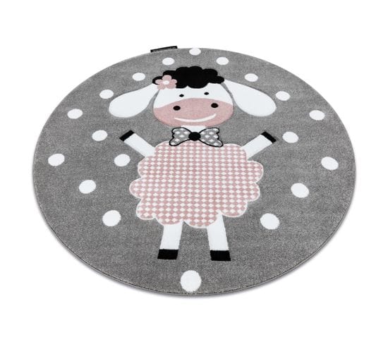 Tapis Petit Dolly Mouton Cercle Gris Cercle 120 Cm