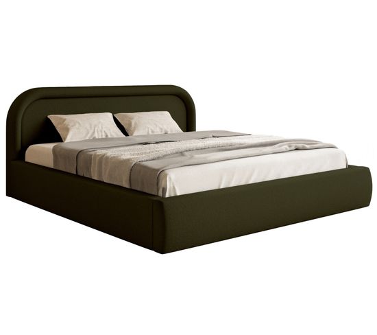 Lit Coffre Avec Tête De Lit 180x200 Ruvi Vert Olive