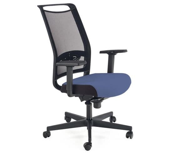 Fauteuil De Bureau Ergonomique Noir Et Bleu Avec Dossier En Maille Juliette