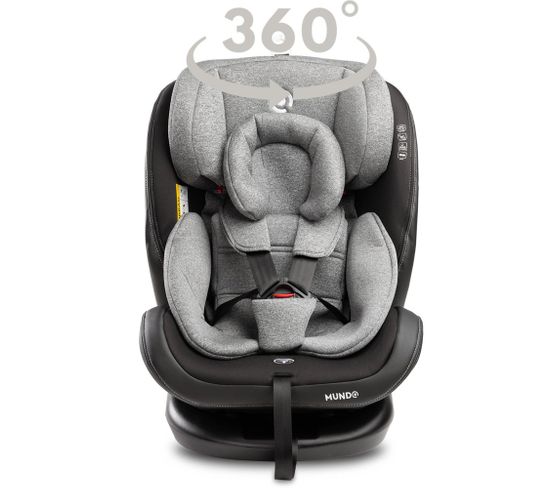 Mundo Siege Auto Pivotant 360 Isofix Evolutif Groupe 0 1 2 3 Gris Siege Auto But