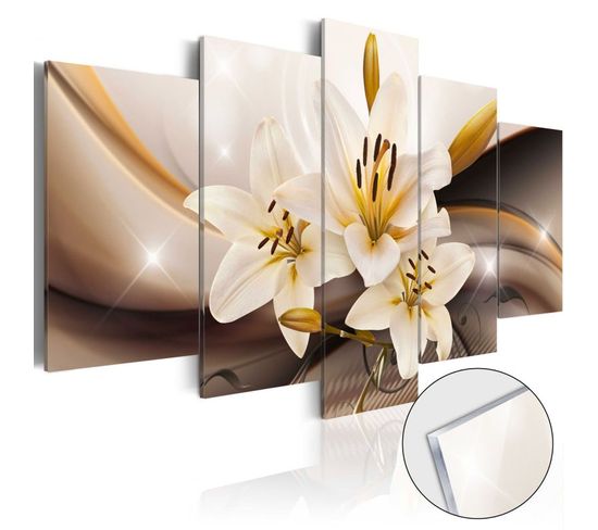 Tableau Sur Verre Acrylique "shiny Lily" 50 X 100 Cm