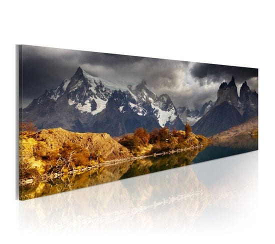 Tableau Imprimé "mountain Landscape Before à Storm" 40 X 120 Cm
