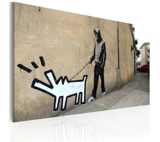 Tableau "chien Qui Aboie Ne Mord Pas - Banksy" 40x60cm