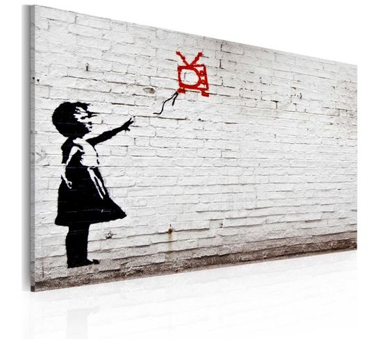 Tableau Imprimé "fille Avec TV - Banksy" 40x60cm