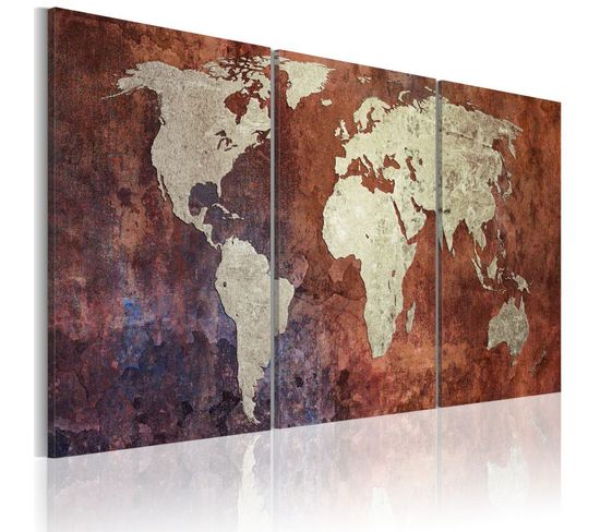 Tableau Imprimé "continents D'acier" 60 X 120 Cm