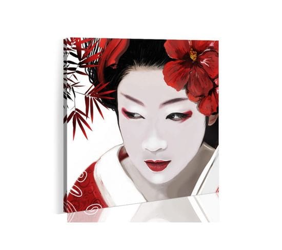 Tableau Imprimé "geisha Japonaise" 40 X 40 Cm