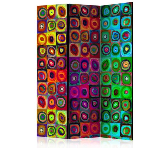 Paravent 3 Volets "colorful Abstract Art" 135x172cm