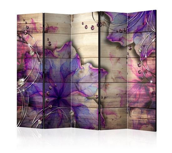 Paravent 5 Volets "purple Memory" 172x225cm