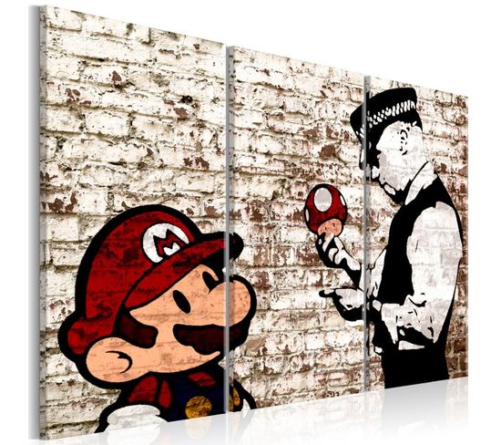 Tableau Imprimé "mario Bros : Torn Wall" 80 X 120 Cm