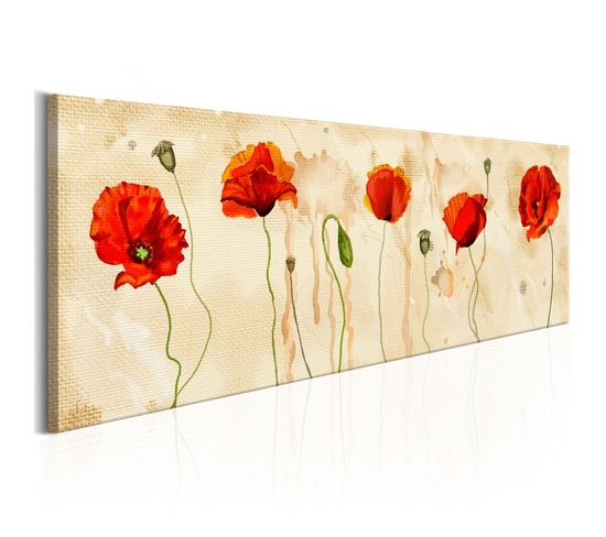 Tableau Imprimé "tears Of Poppies" 40 X 120 Cm