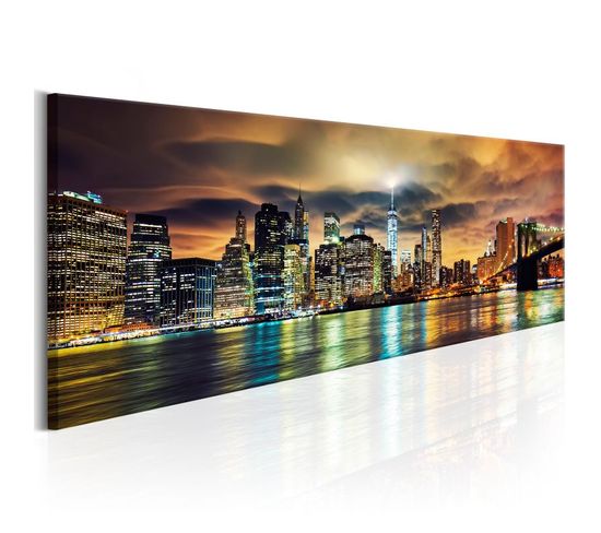 Tableau Imprimé "new York Sky" 45 X 135 Cm