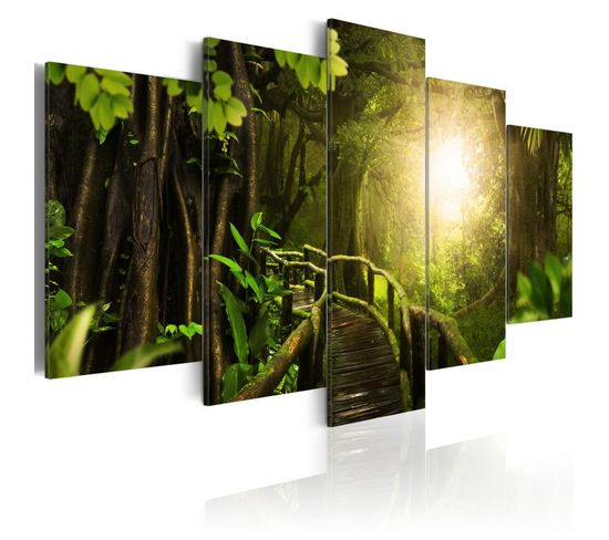 Tableau Imprimé "magical Jungle" 50 X 100 Cm