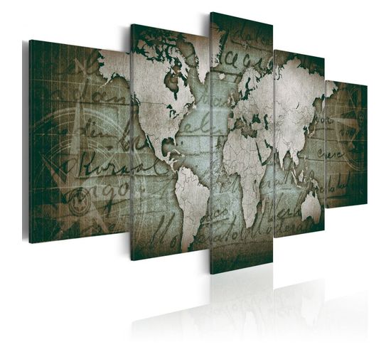 Tableau Imprimé "emerald Map" 50 X 100 Cm