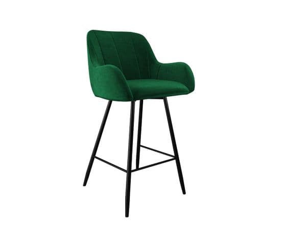 Chaise De Bar Jackson 102 En Tissu 50x55x103 Cm - Vert