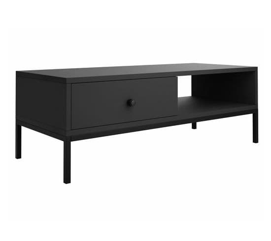 Table Basse Comfivo U102, Noir, 35x50x90cm, Stratifié, D'angle