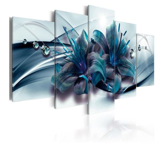 Tableau Imprimé "blue Lily" 100 X 200 Cm