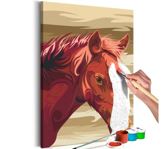 Tableau à Peindre Soi-même "cheval Bai" 40x60cm
