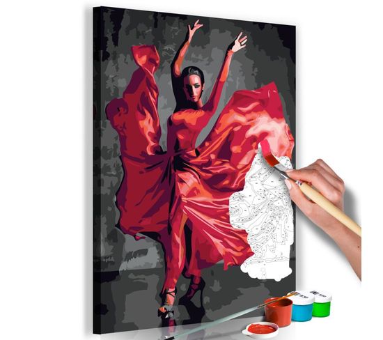 Tableau à Peindre Soi-même "red Dress" 40x60cm