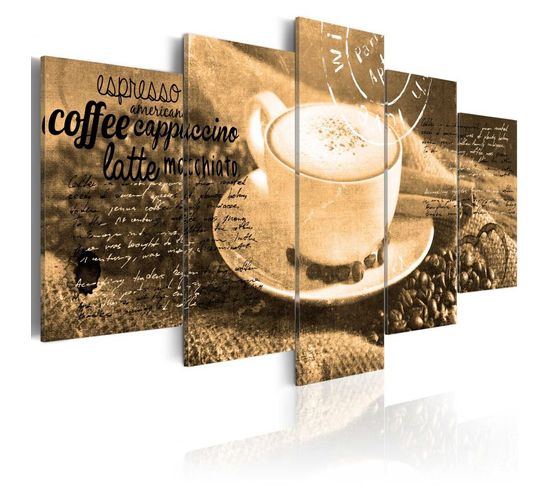Tableau "coffe Espresso Cappuccino Latte Machiato ... Sepia" 100 X 200 Cm
