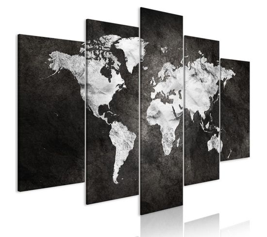Tableau Imprimé 5 Panneaux "dark World Wide" 50 X 100 Cm