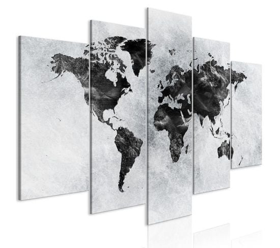 Tableau Imprimé 5 Panneaux "concrete World Wide" 100 X 200 Cm