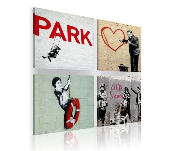 Tableau Imprimé "banksy - Inspiration Urbaines" 60 X 60 Cm