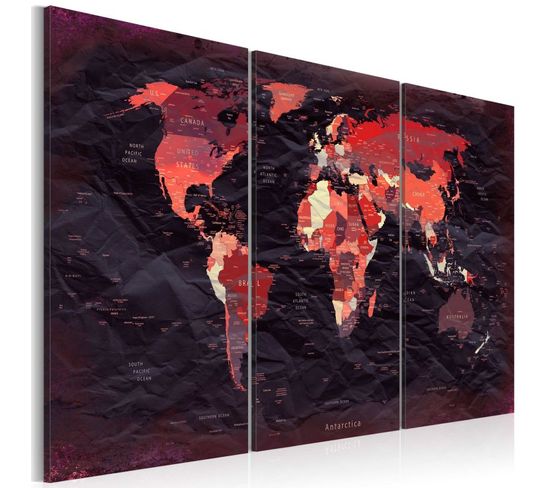 Tableau Imprimé "plan Of The World" 80 X 120 Cm