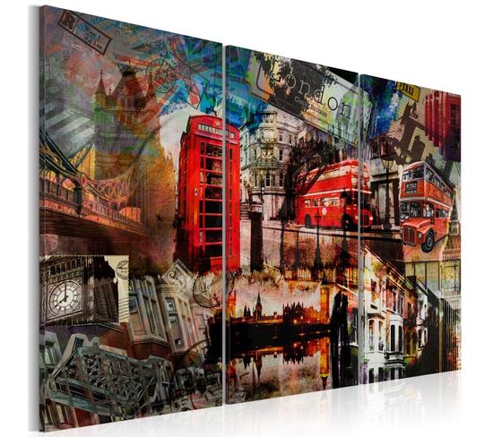 Tableau Imprimé "collage Londres" 60 X 90 Cm