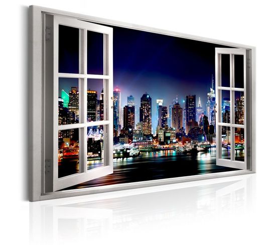 Tableau Imprimé "window : View Of New York" 80 X 120 Cm