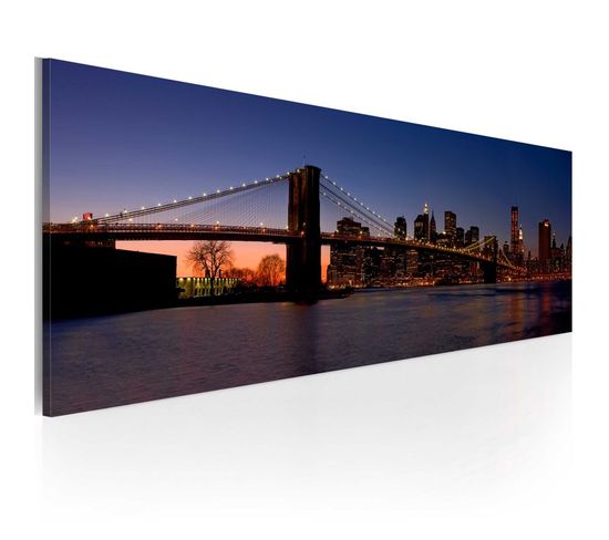 Tableau Imprimé "pont De Brooklyn Panorama" 45 X 135 Cm