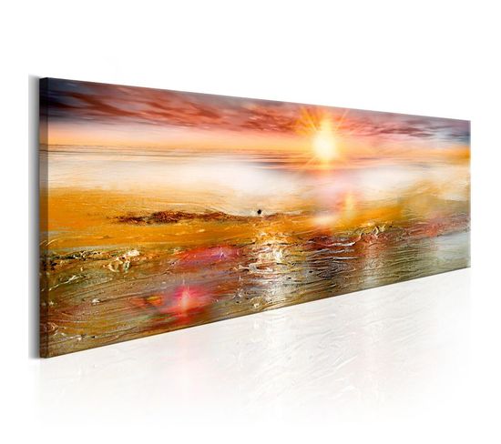 Tableau Imprimé "orange Sea" 40 X 120 Cm