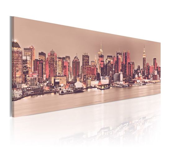 Tableau Imprimé "new York City Of Light" 50 X 150 Cm