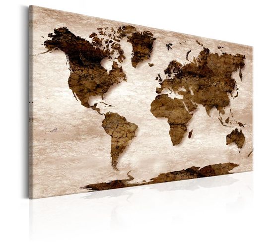 Tableau Imprimé "world Map : The Brown Earth" 40x60cm