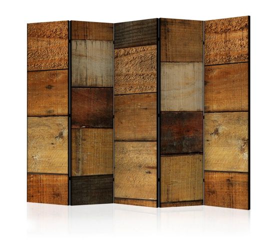 Paravent 5 Volets "wooden Textures" 172x225cm