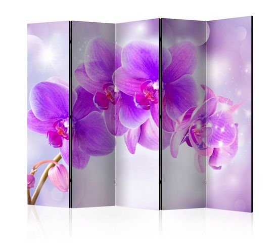 Paravent 5 Volets "purple Orchids" 172x225cm