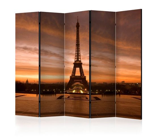 Paravent 5 Volets "eiffel Tower At Dawn" 172x225cm