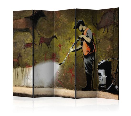 Paravent 5 Volets "banksy - Cave Painting" 172x225cm