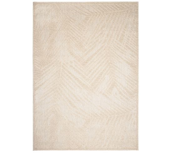 Tapis Extérieur Intérieur Beige Crème Palmier 3d 200 X 300 Cm Viera