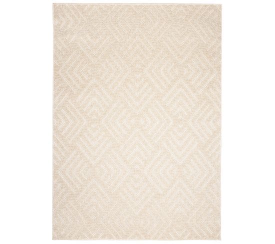 Tapis Extérieur Intérieur Beige Crème 3d Boucle 120 X 170 Cm Viera