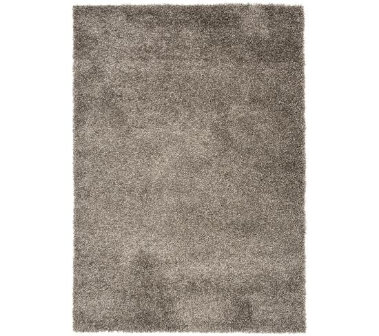 Tapis Salon Gris Foncé Uni Moelleux Poil Long Shaggy 160 X 220 Cm