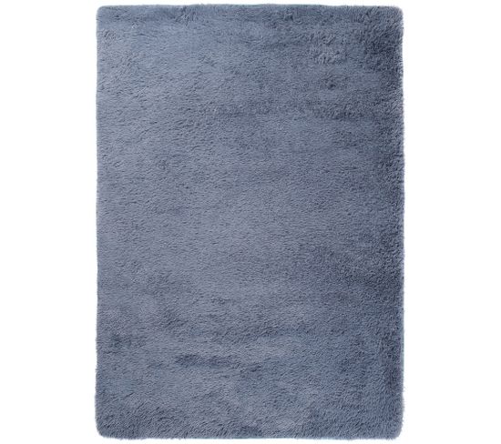 Tapis Salon Chambre Antidérapant Bébé Gris Uni Shaggy Super Doux Doux 80x150 cm