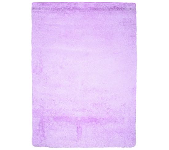 Tapis Salon Chambre Antidérapant Bébé Violet Uni Shaggy Super Doux Doux 200x300 cm